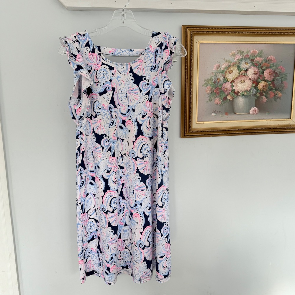 Lilly Pulitzer Dani Ruffle Sleeve Dress Size S It's for shore